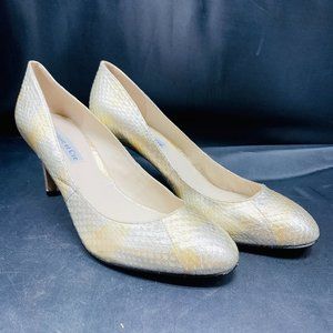 Louise et Cie Silver Scale Print Pumps